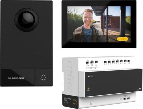 Niko Videokit, met controller, buiten- en binnenpost, 1 beldrukknop 510-01501