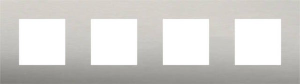 Niko Viervoudige horizontale afdekplaat, kleur Pure stainless steel on white Niko 250-76400