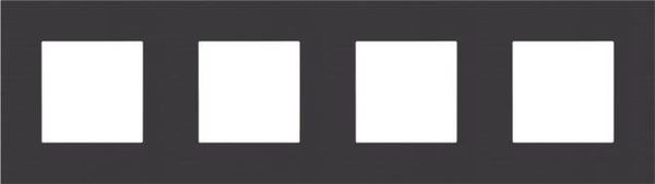 Niko Viervoudige horizontale afdekplaat, kleur Pure alu black Niko 158-76400