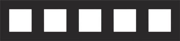 Niko Vijfvoudige horizontale afdekplaat, kleur Pure black steel Niko 161-76005