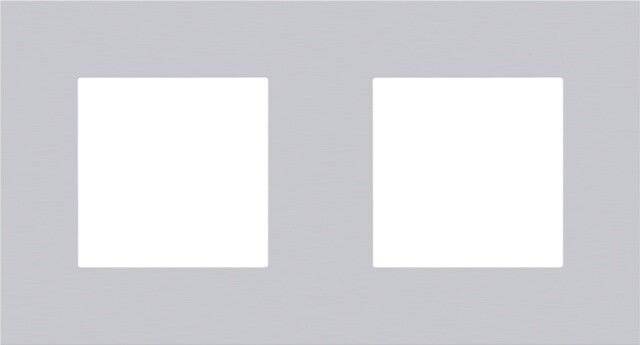 Niko Tweevoudige horizontale afdekplaat, kleur Pure alu grey Niko 155-76800