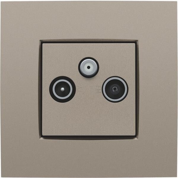 Niko Centraalplaat voor coax-aansluiting tv + satelliet champagne mat  157-69551