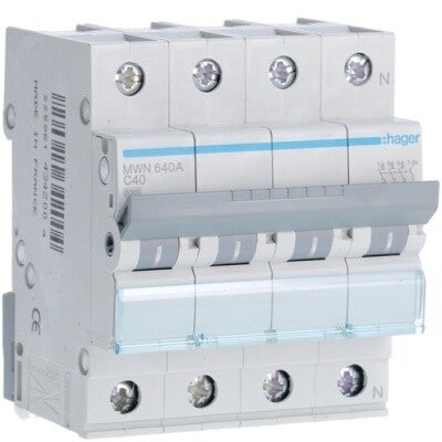 Hager Automaat 3kA - C - 3P+N - 40A - 4M - MWN640A