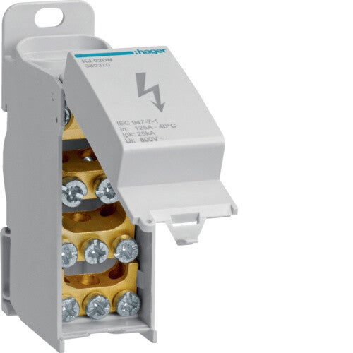 Hager Verdeelblok 1-polig 125 A 2x 10-35² mm² - KJ02DN  HAG_KJ02DN