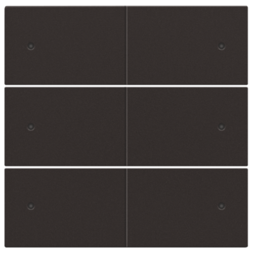 NIKO Centraalplaat voor 6-voudige potentiaalvrije drukknop 24 V met leds dark brown 124-60150