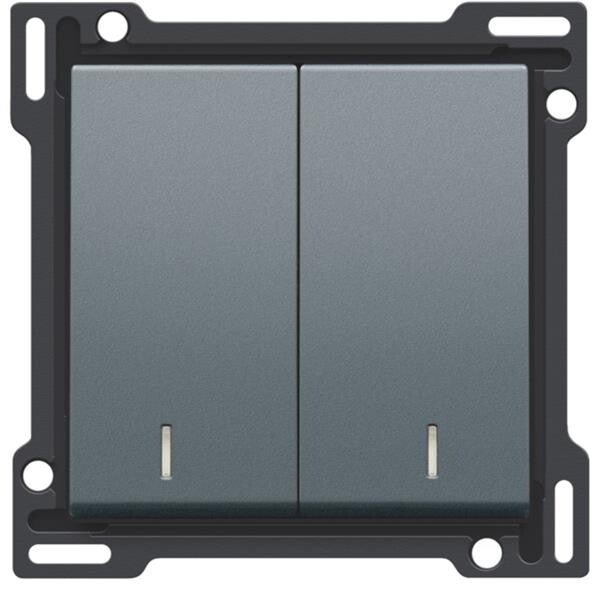 Niko Toets met dubbele lens voor schakelaar of drukknop, steel grey 220-61507