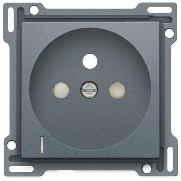 Niko afwerkingsset stopcontact met lens 28,5mm steel grey 220-66607