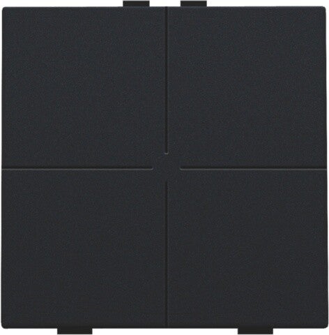 Niko Viervoudige drukknop Intense Black steel 161-51004