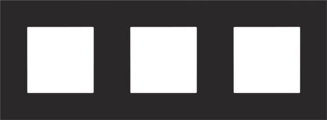 Niko Drievoudige horizontale afdekplaat, kleur Pure black steel Niko 161-76700
