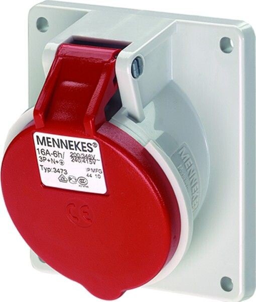 Mennekes Inbouwdoos 3P+N+A 16A 400V - schuin M3473