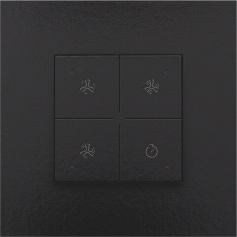 Niko Ventilatiebediening met led Pure Piano Black 200-52054