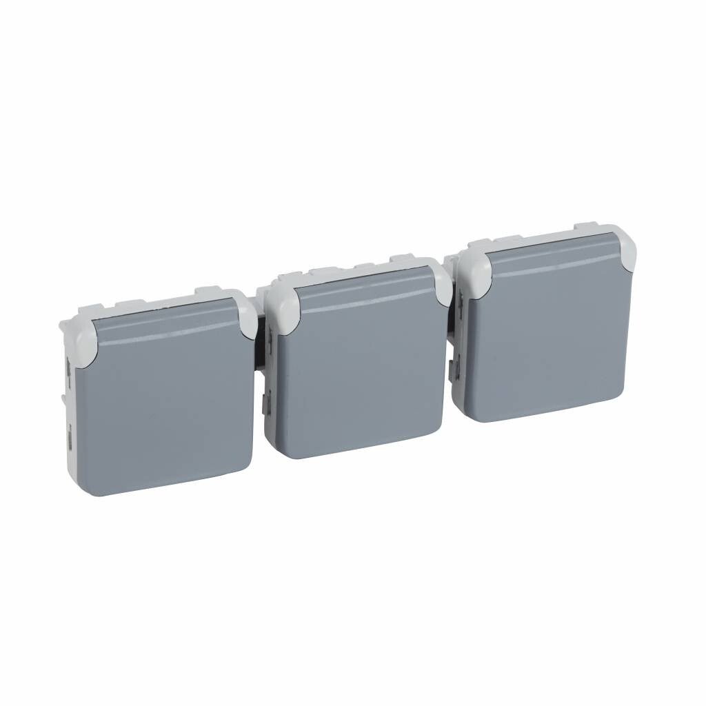 Legrand Plexo 3 Dubbele horizontaal contactdoos 16A-250V - Schuko 69578
