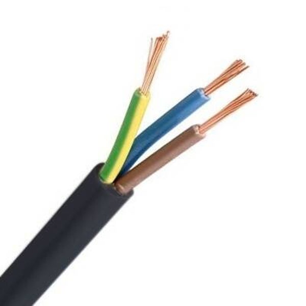 Rond flexibel snoer PVC Zwart 3G 0,75mm² 100m  HO3VVF3GO75WC_zwart