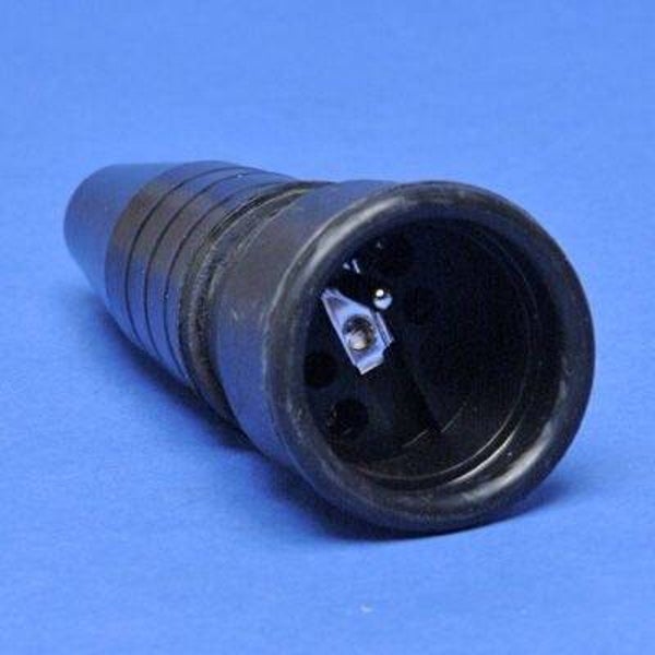 Rubber koppelstekker 16A met aarding zwart - 552 KAF_552