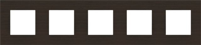 Niko Vijfvoudige horizontale afdekplaat, Pure Dark Bamboo on Gold 257-76005