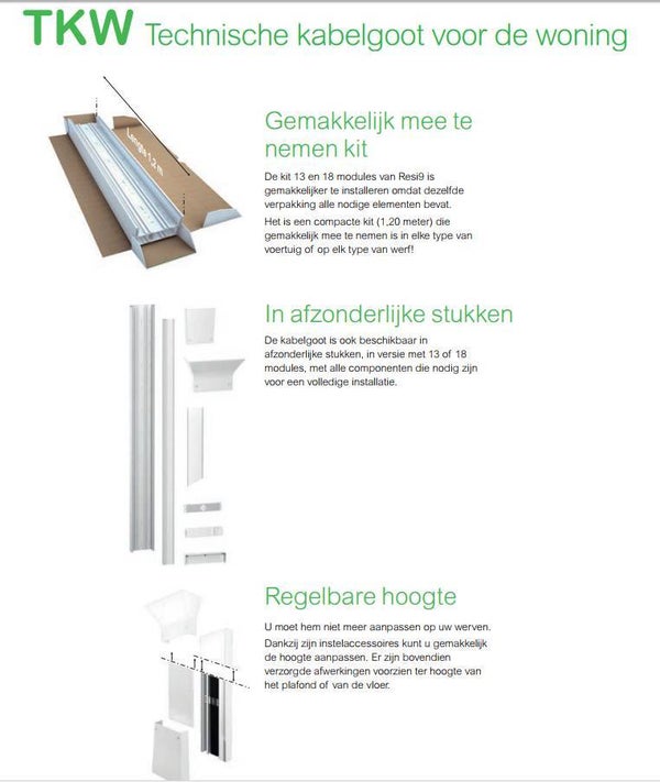 Schneider Resi9 Kabelgoot kit GTL 18M R9HKT18