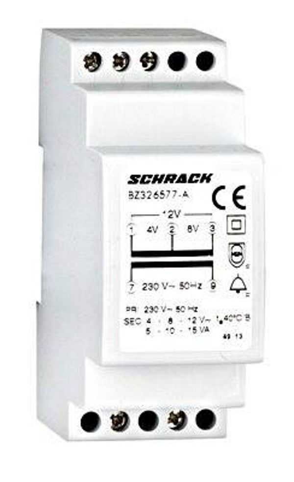 Schrack Beltransfo MOD 15VA 230VAC-4/8/12VAC  BZ326577-A
