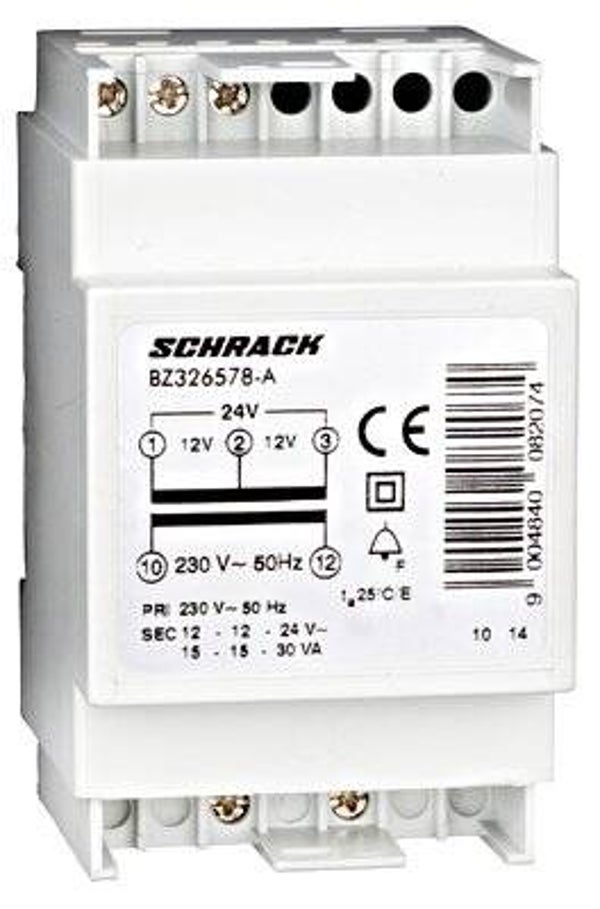 Schrack Beltransformator 30VA 230VAC-12/12/24VAC  BZ326578-A