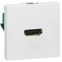 Legrand Mosaic contactdoos HDMI - 2 modules - wit 078768