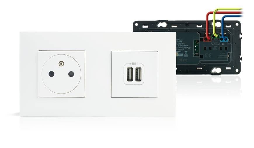 Legrand Valena Next Stopcontact 2P+A + dubbele USB Set vlak Wit met schroef - 741535
