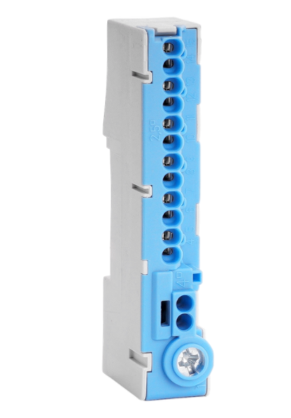 Steekklem Din-railmontage Blauw 15 aansluitingen TEC_BLAUW_2020251