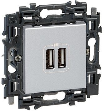 Legrand Valena Next 2 x USB Lader type A Set Alu klauwen - 741634