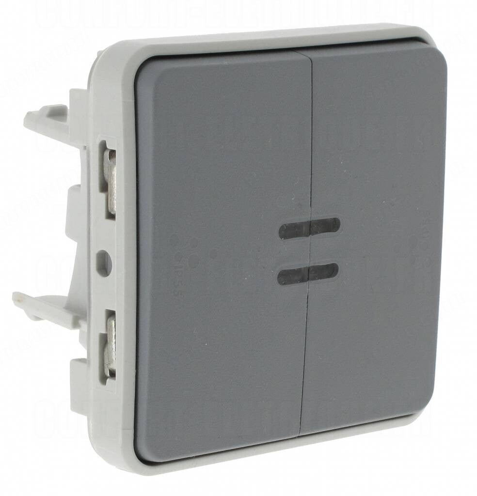 Legrand Plexo Dubbele wisseldrukknop verlicht - 10 A 250V 69546
