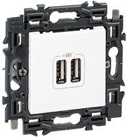 Legrand Valena Next 2 x USB Lader type A Set Wit met spanklauwen - 741534