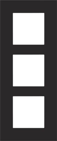 Niko Drievoudige verticale afdekplaat, kleur Pure black steel Niko 161-76300