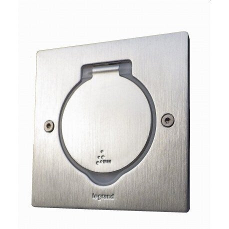 Legrand Vloerdoos 2 modules inox vierkant leeg 089700