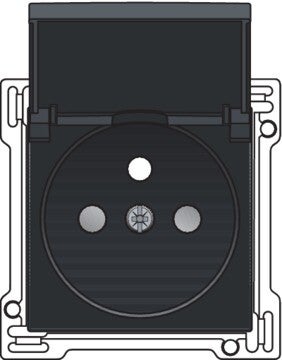 Niko  afwerkingsset stopcontact met klapdeksel voor 28,5mm, piano black 200-66603
