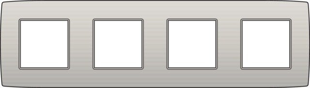 Niko Viervoudige horizontale afdekplaat, kleur Original light grey Niko 102-76400