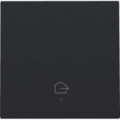 Niko Afwerkingsset met lens voor geconnecteerde enkelvoudige schakelaar met symbool "woning verlaten", black coated 161-32902