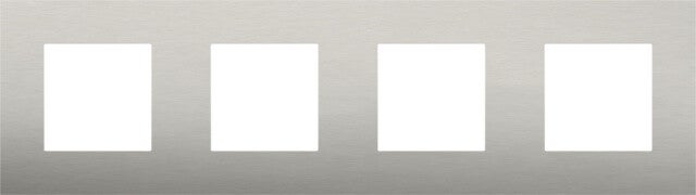 Niko Viervoudige horizontale afdekplaat, kleur Pure stainless steel on white Niko 250-76400