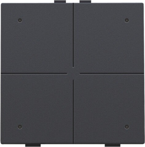 Niko Viervoudige drukknop met led Anthracite 122-52004