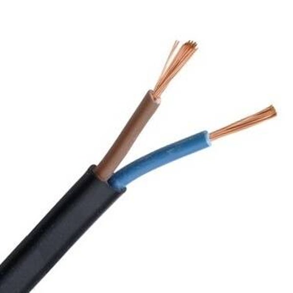 VTLB H03VV-F rond flexibel snoer PVC zwart 2X0,75mm²   VTLB2X0,75NZWART_R100
