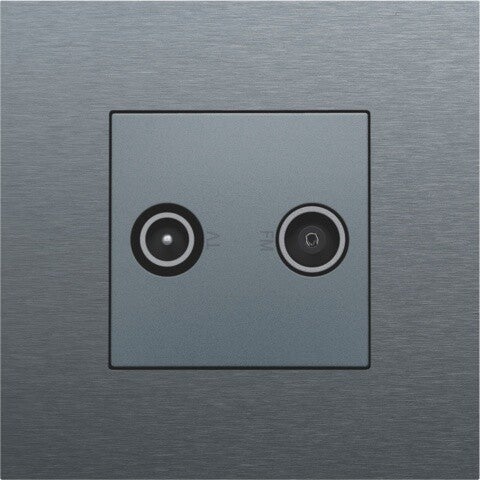 Niko afwerkingsset voor TV-FM kleur  Alu Look Grey Steel 220-69702