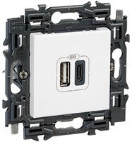 Legrand Valena Next 2xUSB type A+C Set Wit spanklauw - 741536