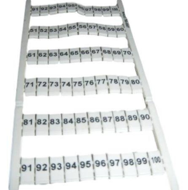 Wago markering horizontaal 51-100 (2x) wit  793-5507