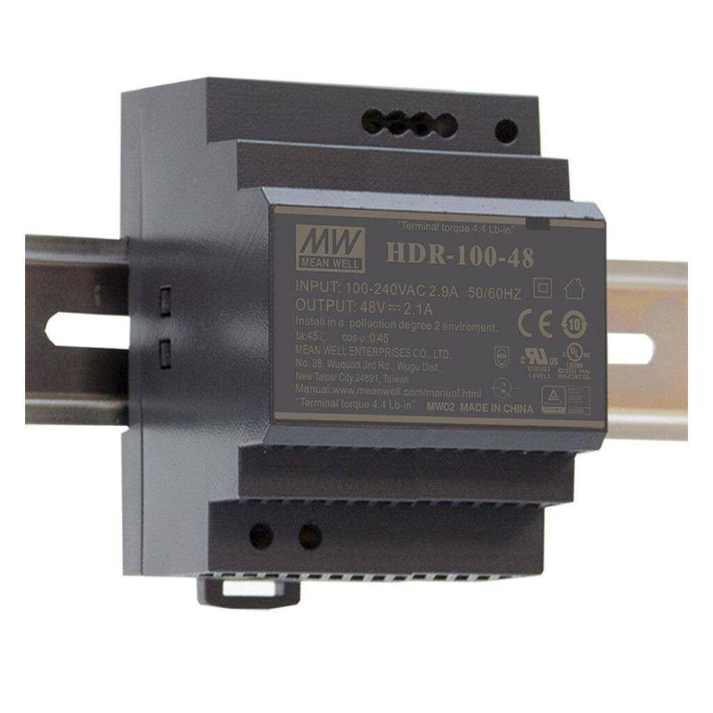 Meanwell Voeding Ultra slim DIN rail 220V/12VDC 7.1A 100W - HDR-100-12  MEA_HDR-100-12