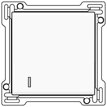 Niko Pure White Coated Toets met lens voor drukknop 154-60005