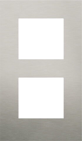 Niko Tweevoudige verticale afdekplaat, kleur Pure stainless steel on white Niko 250-76200