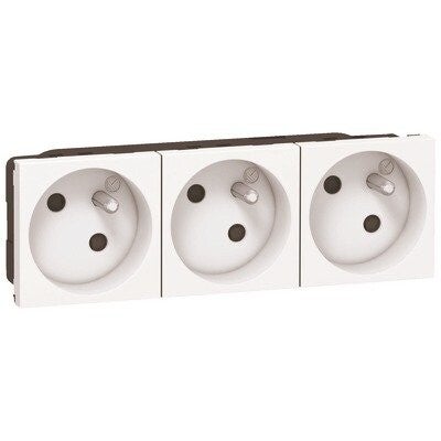 Legrand Mosaic Schuko stopcontact drievoudig wit 077253