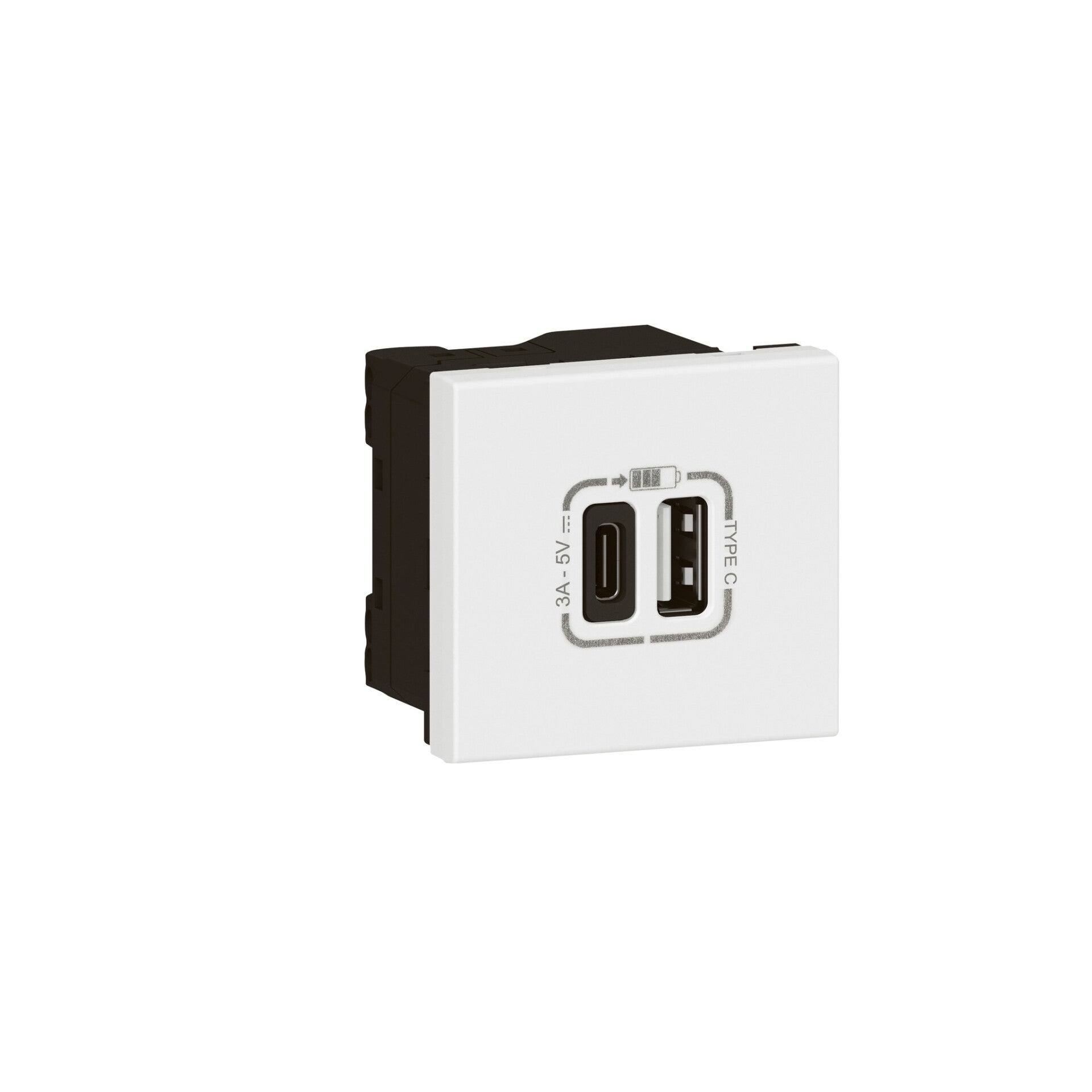Legrand Mosaic Link USB lader type A+C 2 mod wit 077570L