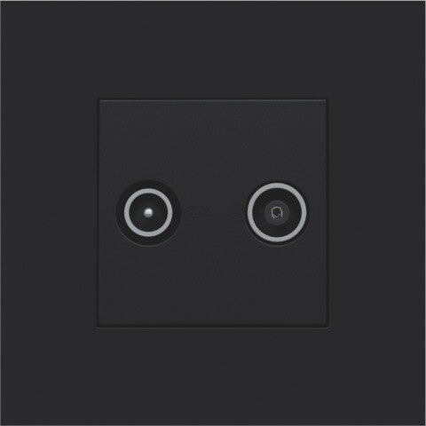Niko afwerkingsset voor TV-FM kleur Black coated  161-69702