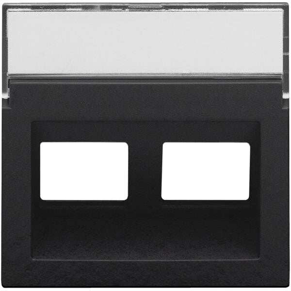 Niko Centraalplaat data 2x RJ schuine uitgang piano black 200-65400