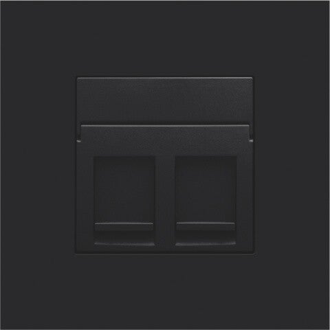 Niko afwerkingsset voor tweevoudige datacontactdoos kleur Black Coated / 161-65200