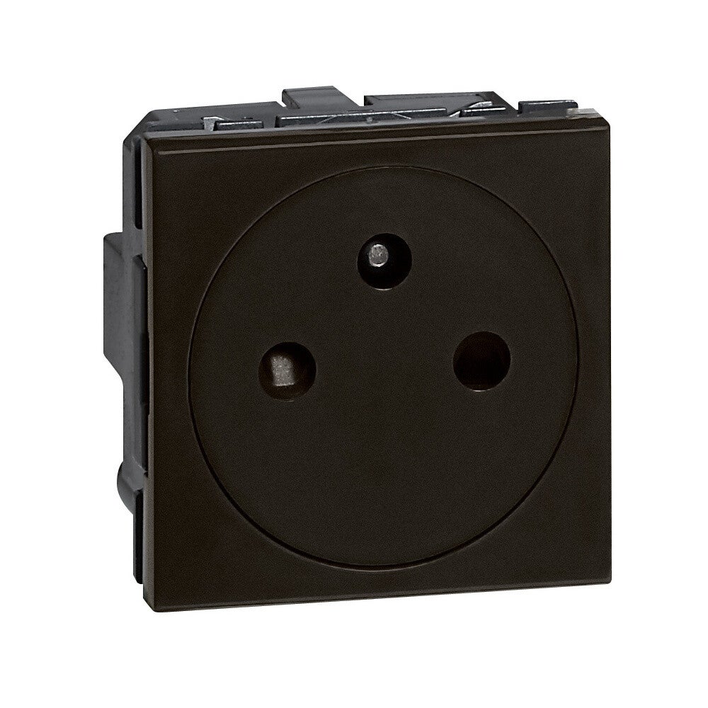 Legrand Mosaic stopcontact vlakke uitvoering mat Zwart - 079121L