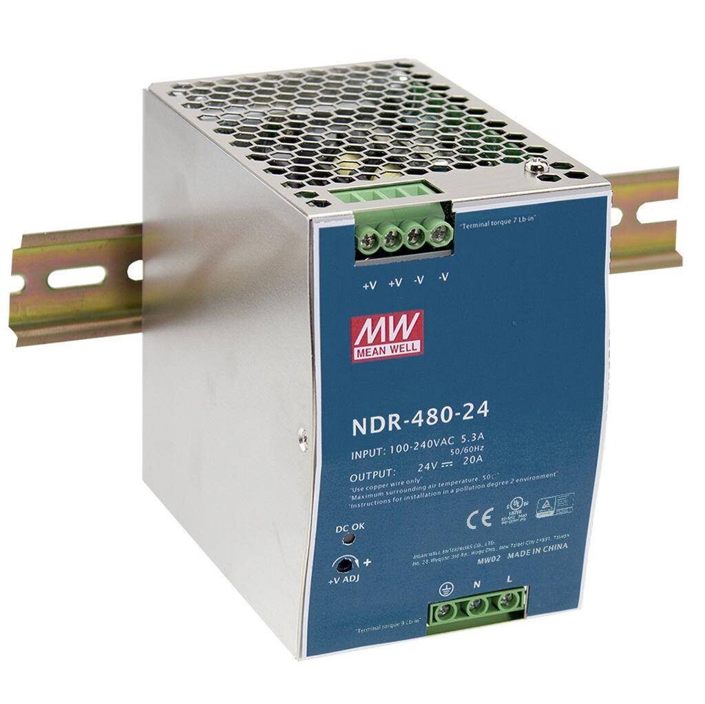 Meanwell Voeding 220V/24V DC 480W 20A  NDR-480-24