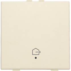 Niko Drukknop met led, symbool "woning verlaten" cream 100-52901